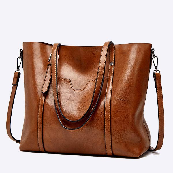 Women'S Vintage Soft Leather Large Capacity Tote 33773863C