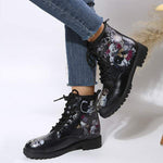Women'S Round Toe 3d Printed Lace-Up Martin Boots 11105314C