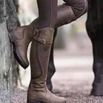 Women'S Autumn And Winter High-Top Long Flat Round Toe Boots 83063072