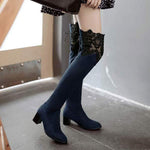 Women'S Hollow Lace High-Heeled High-Heeled Over-The-Knee Boots 30380958C