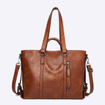 Women'S Vintage Oil Wax Leather Tote Bag 22763115C