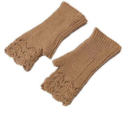 Knitted Warm Half Finger Mitts 11295498C