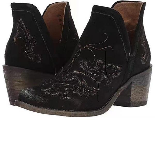 Women'S Stylish Vintage Embroidered Ankle Boots 71345907C