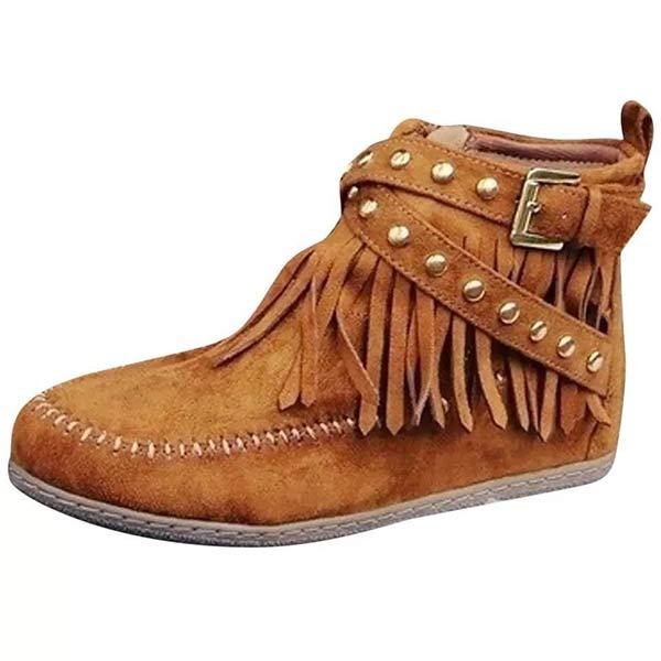 Women'S Flat Fringed Ankle Boots 91211085C