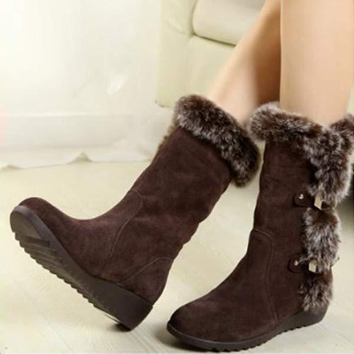 Women'S Platform Faux Rabbit Fur Snow Boots 00121906C