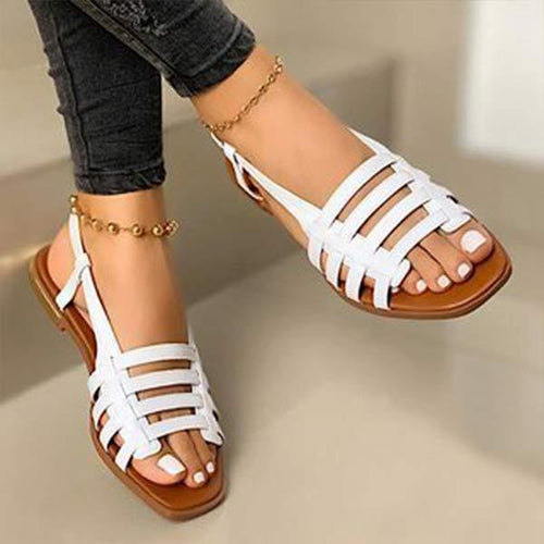 Women'S Fashion Flat Woven Beach Sandals 10093277C