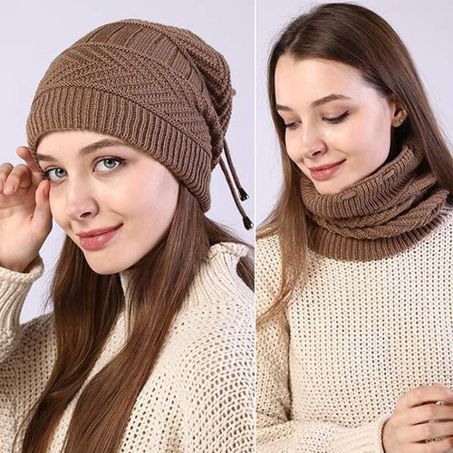 Women'S Knitted Scarf Beanie 20530507C