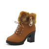 Women'S Front Lace-Up Ankle Boots With High Heels 88844652C