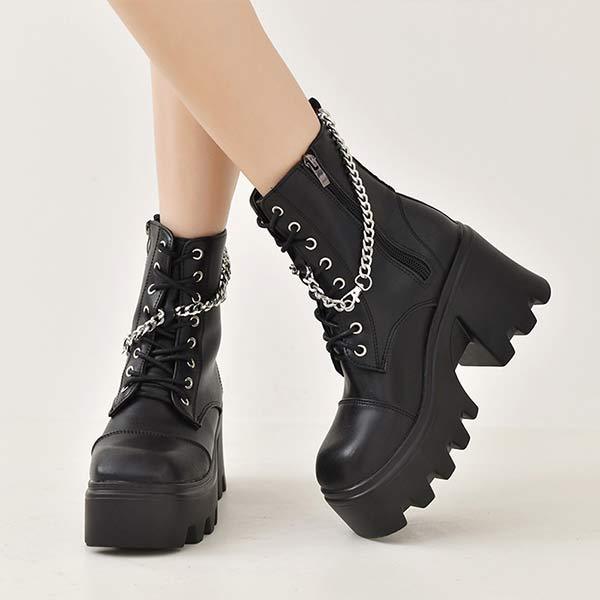 Women'S Platform Chunky Heel Gothic Boots 09572096