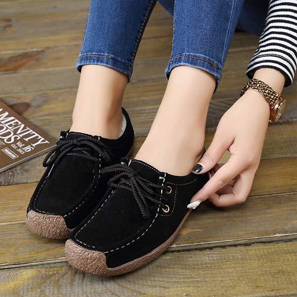 Women'S Soft Sole Comfortable Casual Flat Lace-Up Shoes 88980160C