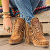 Women'S Round Toe Fringe Short Boots 45524071C