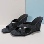 Women'S Wedge Cross Comfort Slippers 31862470C