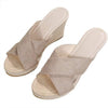 Women'S Wedge Platform Cross Toe Sandals 38390304C