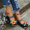 Women'S Ethnic Style Flower Platform Slippers 74835083C