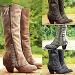 Women'S Vintage High Heel Chunky Heel Boots 73064449C