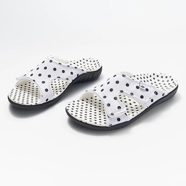 Women'S Polka Dot Flat Fish Mouth Sandals 07491389C