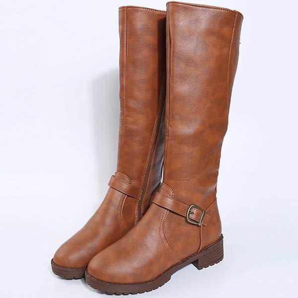 Women'S Round Toe Double Zip Tall Rider Boots 65465237