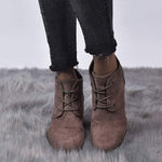 Women'S Suede Wedge Boots 60056875C