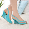 Women'S Fish Mouth Shaped Heel Splicing Wedge Sandals 27397601C