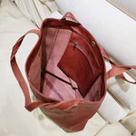 Women'S Soft Leather Handy Vintage Large Capacity Tote Bag 42044900