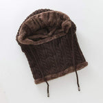 Knitted One-Piece Bib Wool Earmuff Hat 03553772C