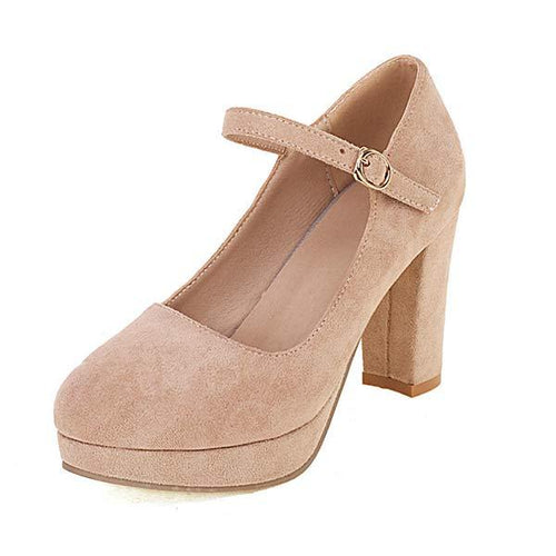 Women'S Round Toe Block Heel Mary Jane Pumps 12747272C