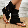 Women's Retro Flat Tassel Thong Sandals 38600277C