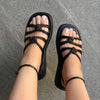 Women'S Round Toe Platform Braided Roman Sandals 65634173C