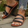 Women's Round Toe Open Toe Flat Sandals 50997545C