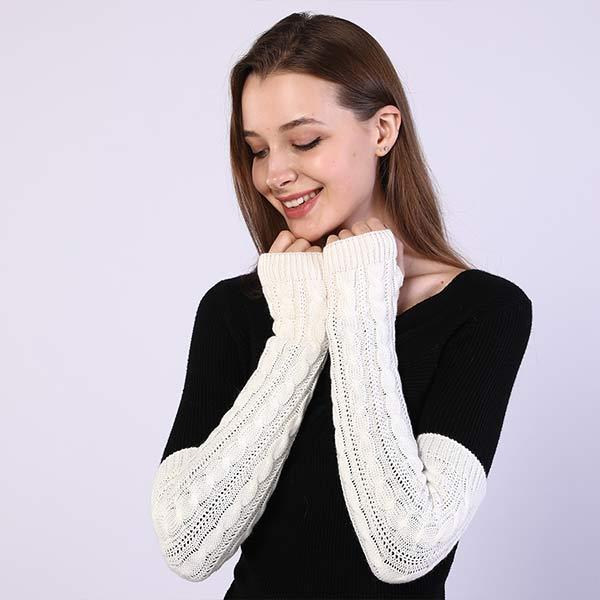 Knitted Warm Fingerless Sweater Arm Sleeves 67984687C