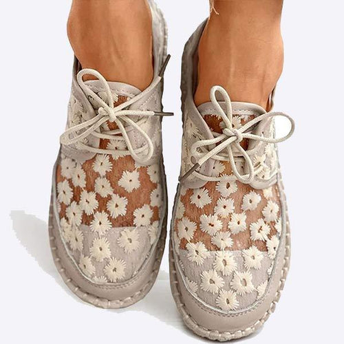 Women'S Mesh Lace Floral Lace-Up Sneakers 57951024