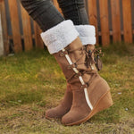 Women'S Autumn Winter Lace-Up Wedge Heel Snow Boots 59941453