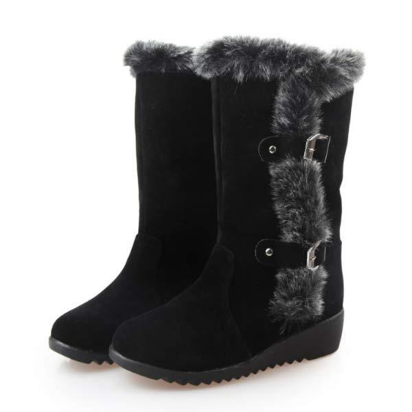 Women'S Platform Faux Rabbit Fur Snow Boots 00121906C