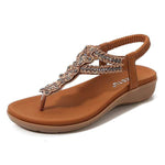 Women'S Vintage Rhinestone Beaded Soft Comfort Wedge Sandals 56303837C