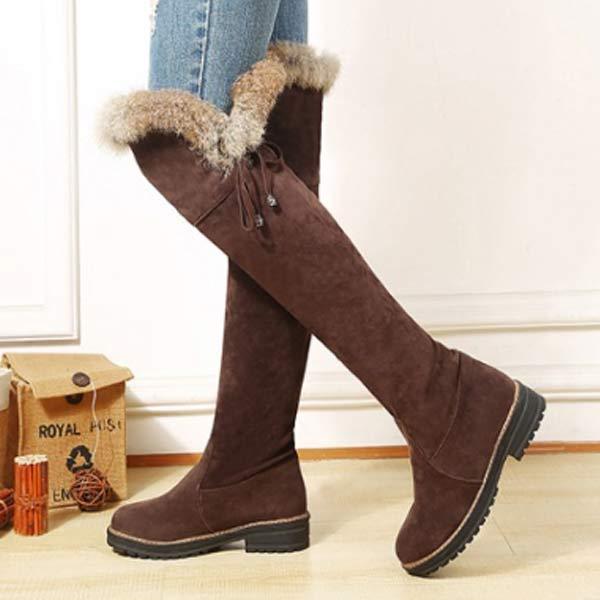 Women'S Fleece Over The Knee Boots 41687846C