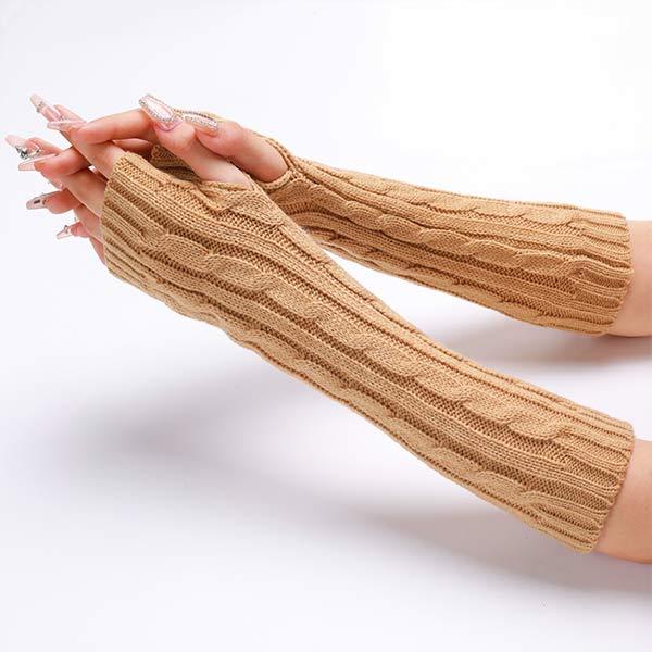 Knitted Warm Fingerless Sweater Arm Sleeves 75966435C