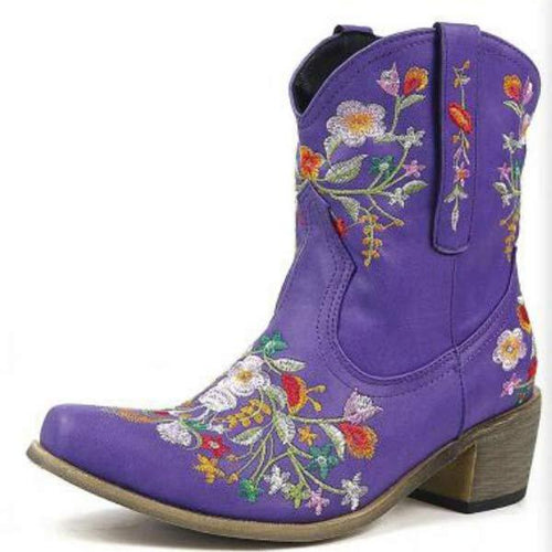 Women'S Vintage Embroidered Short Martin Boots 00970757C