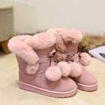 Women'S Suede Pom Mid-Cut Snow Boots 13671610C