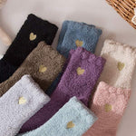Women'S Embroidered Heart Coral Fleece Socks 58600418C