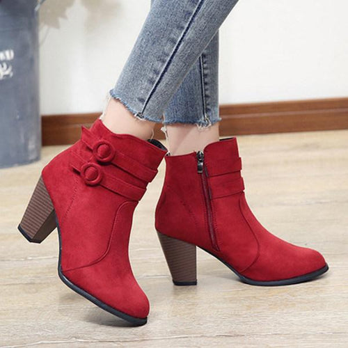 Women'S Chunky High Heel Ankle Boots 44008298