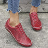 Women'S Round Toe Laser Cutout Flat Comfort Casual Shoes 80180699C