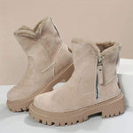 Women'S Round Toe Thick Sole Fleece Thick Warm Side Zipper Snow Boots 07937288C