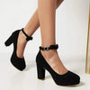 Women'S Round Toe Chunky Heel Mary Jane Shoes 51589059C
