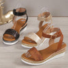 Women's Wedge High Heel Snake Print Platform Sandals 33082118C