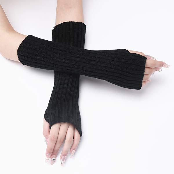 Knitted Warm Half Finger Fingerless Arm Sleeves 70444179C