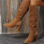 Women'S Fashion Chunky Heel High Heel Boots 24287075C