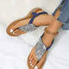 Women'S Thong Rhinestone Flat Sandals 09591726C