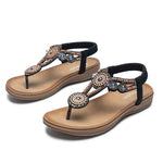 Women'S Bohemian Beaded Retro Flat Flip-Flop Sandals 05650482C