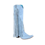 Women'S Chunky Heel Fringe Tall Boots 46651812C