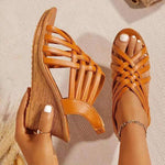 Women'S Platform Roman Style Fish Mouth Wedge Sandals 99353041C